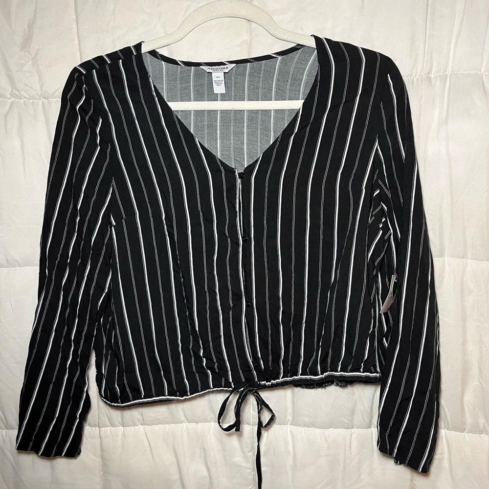 Arizona Jean Co Striped Long Sleeve Blouse